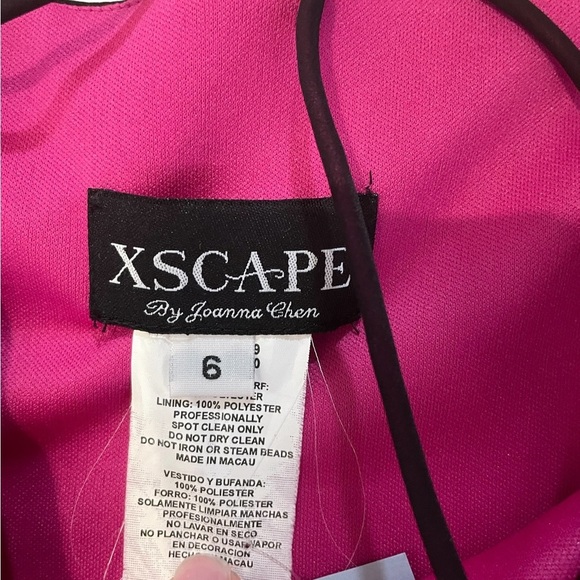 X scape Black Mesh beaded strappy fitted maxi gown size 6 - Picture 13 of 13